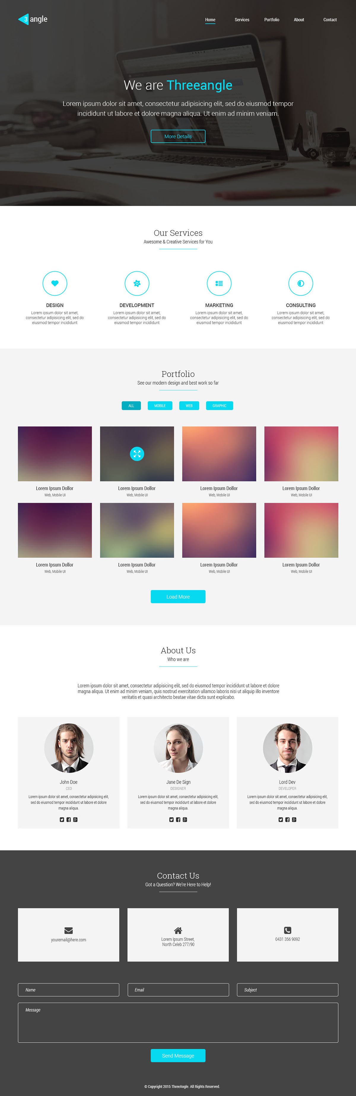 Threeangle - Landing Page Template